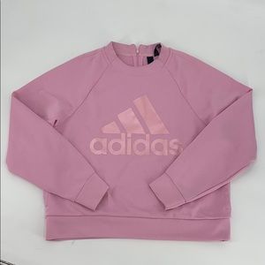 Adidas Logo Pink Crewneck Back ZIP Sweater